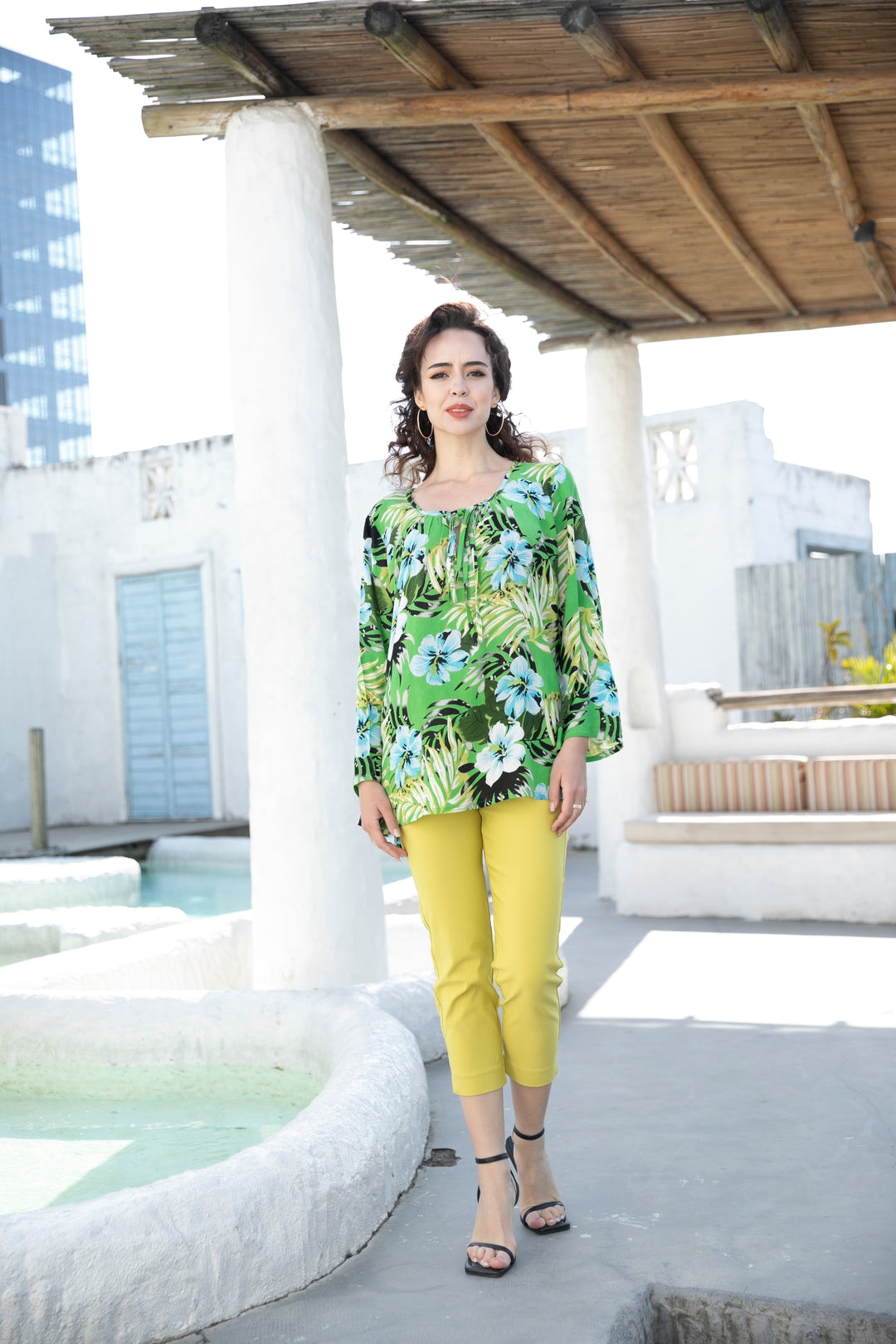 Kendall's Green Tropical Top