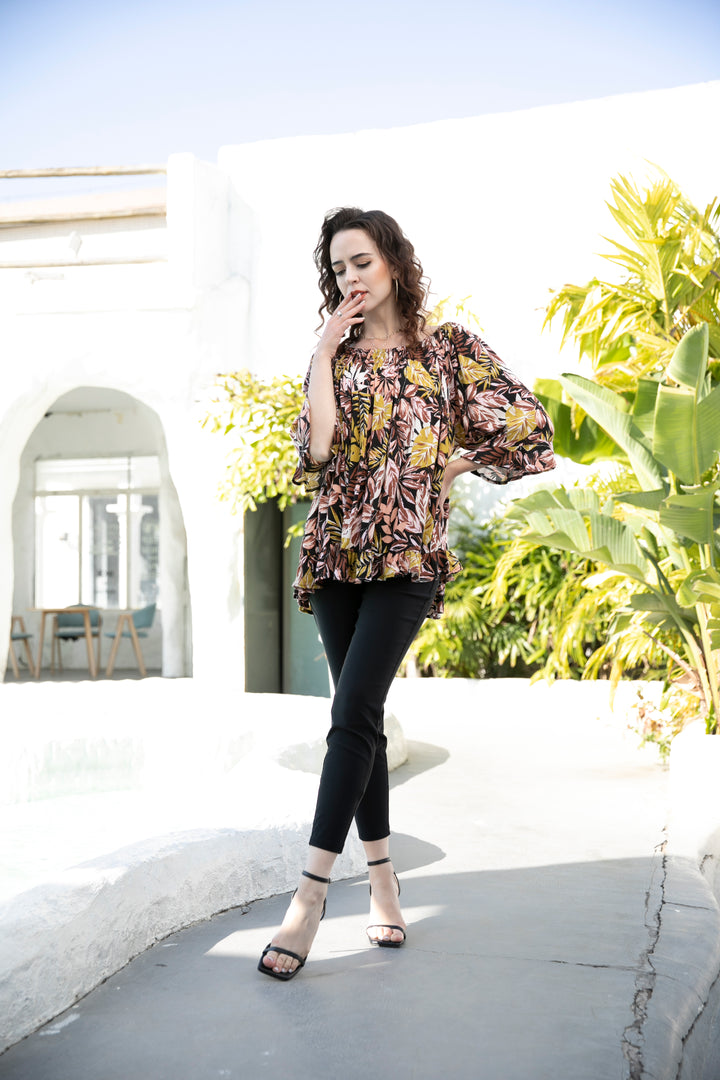 Alejandra's Tropical Off-Shoulder Top