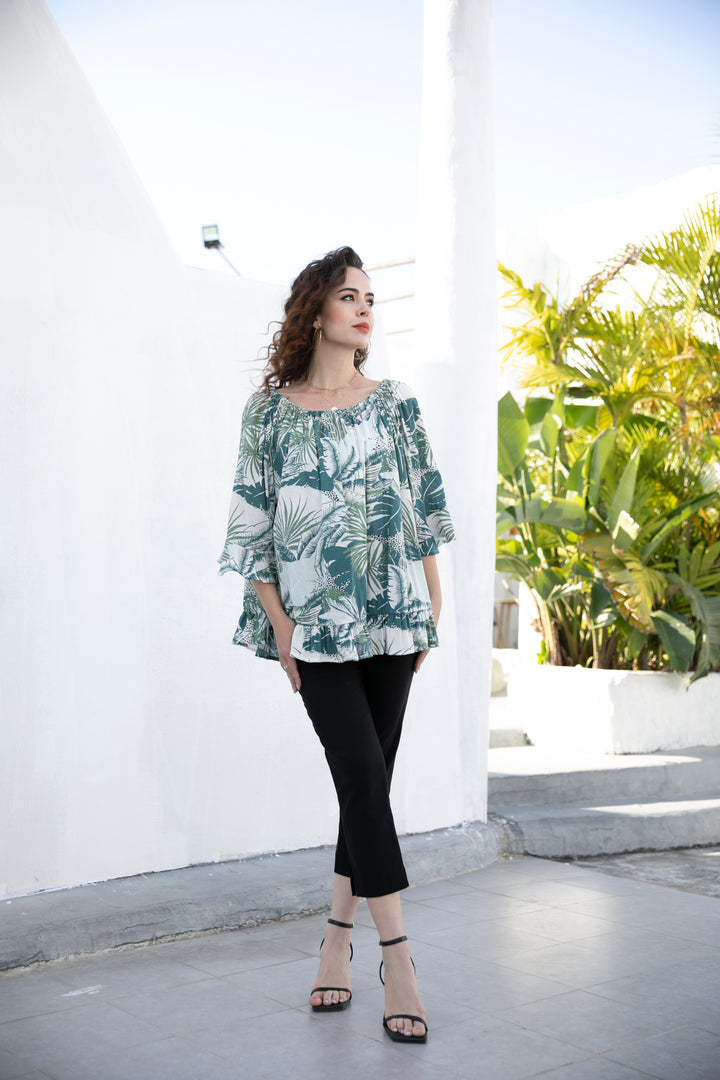 Jemma's Tropical Off-Shoulder Top