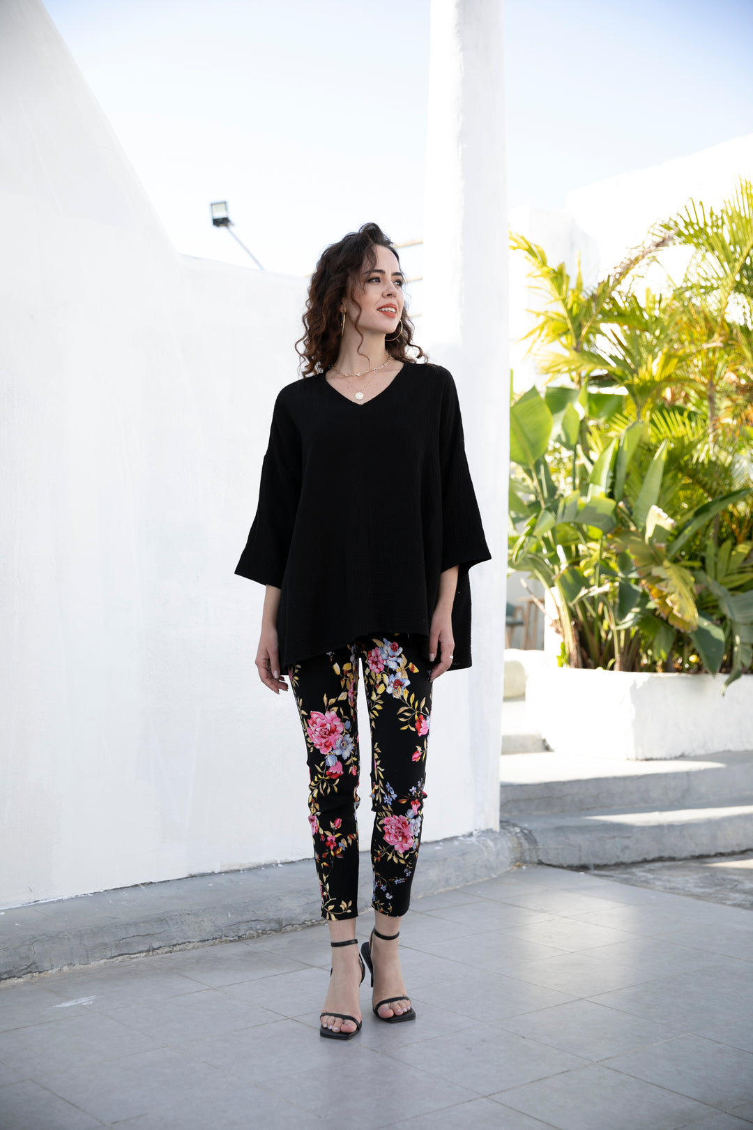 Exclusive Cotton Gauze- Drop shoulder Top