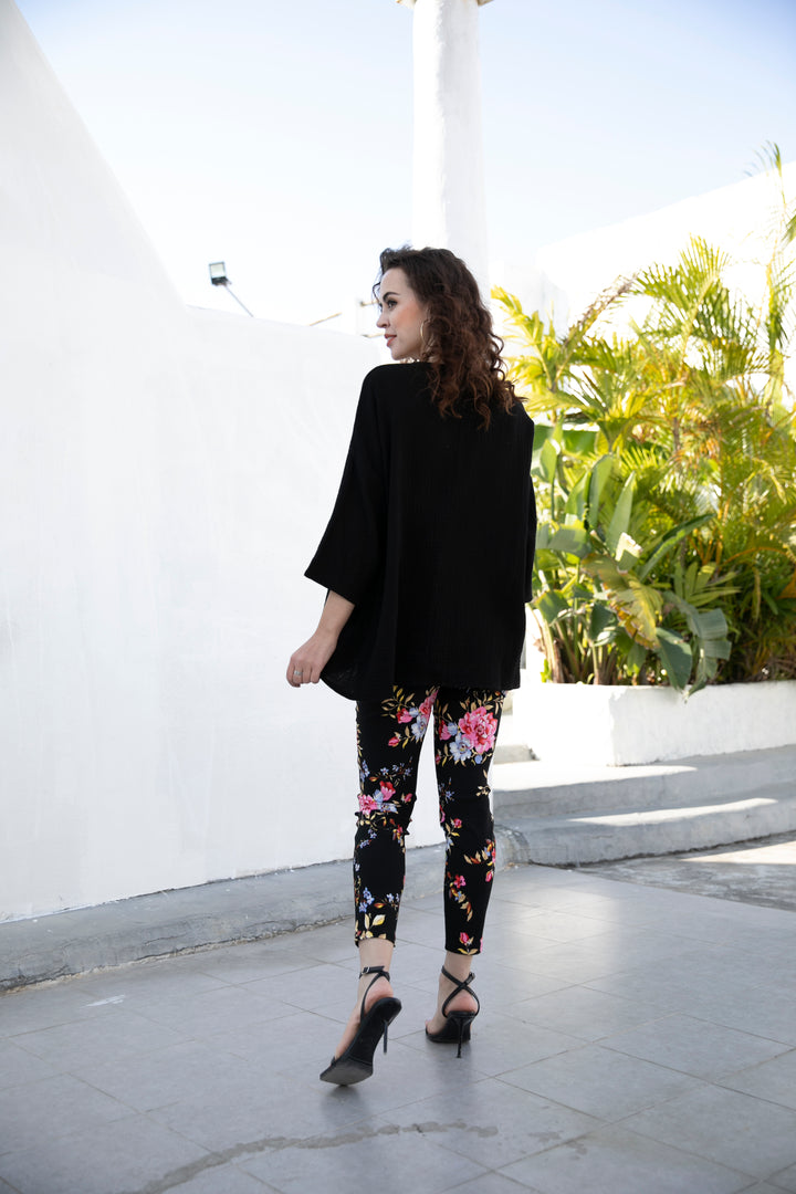 Exclusive Cotton Gauze- Drop shoulder Top