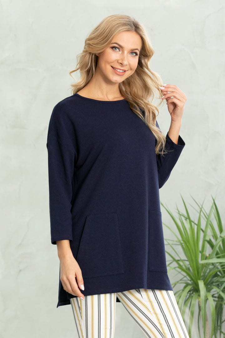 Bamboo Baby French Terry Sweater w/ 3/4 sleeve & with Pockets