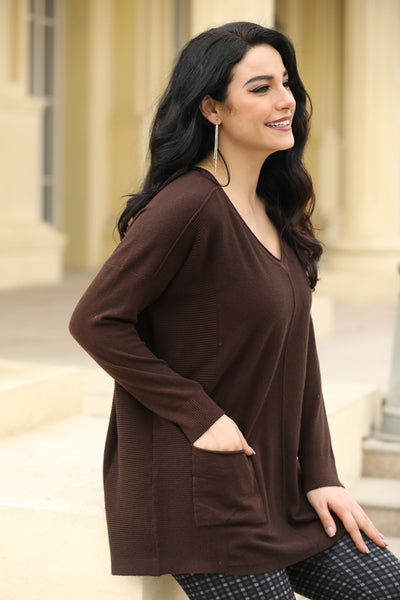 Cashmere Feel Tunic with Pockets