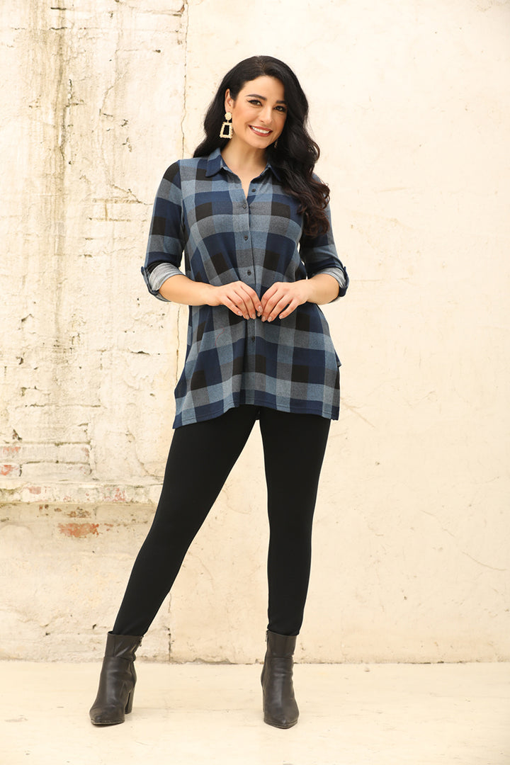 Checkered Button-Up Shirt