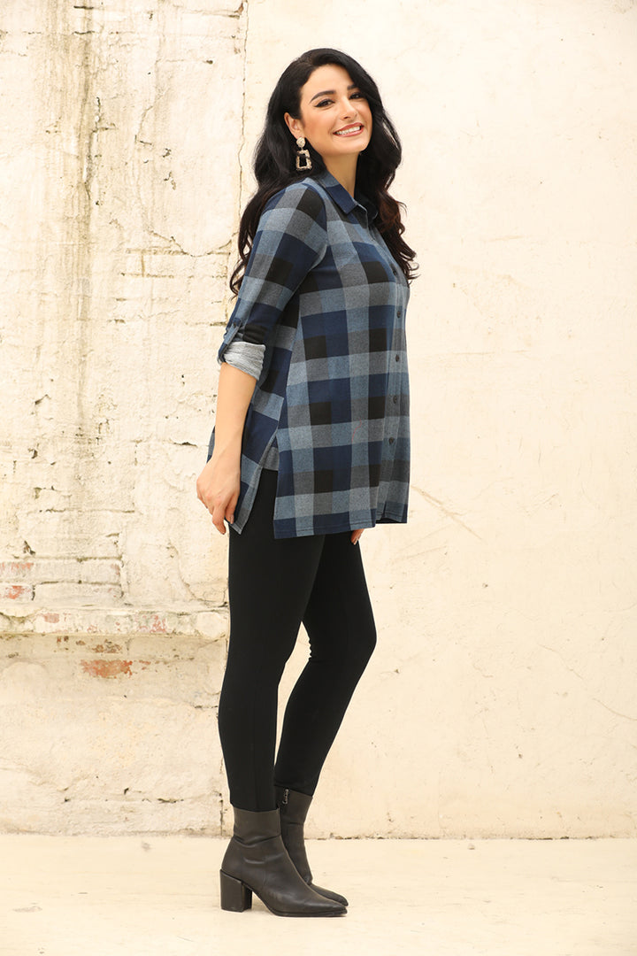 Checkered Button-Up Shirt