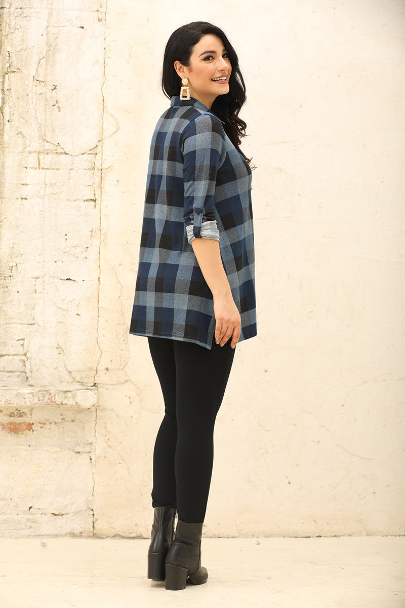 Checkered Button-Up Shirt