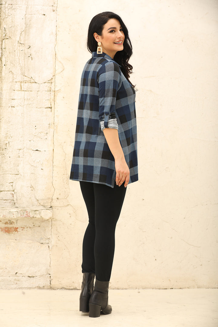 Checkered Button-Up Shirt