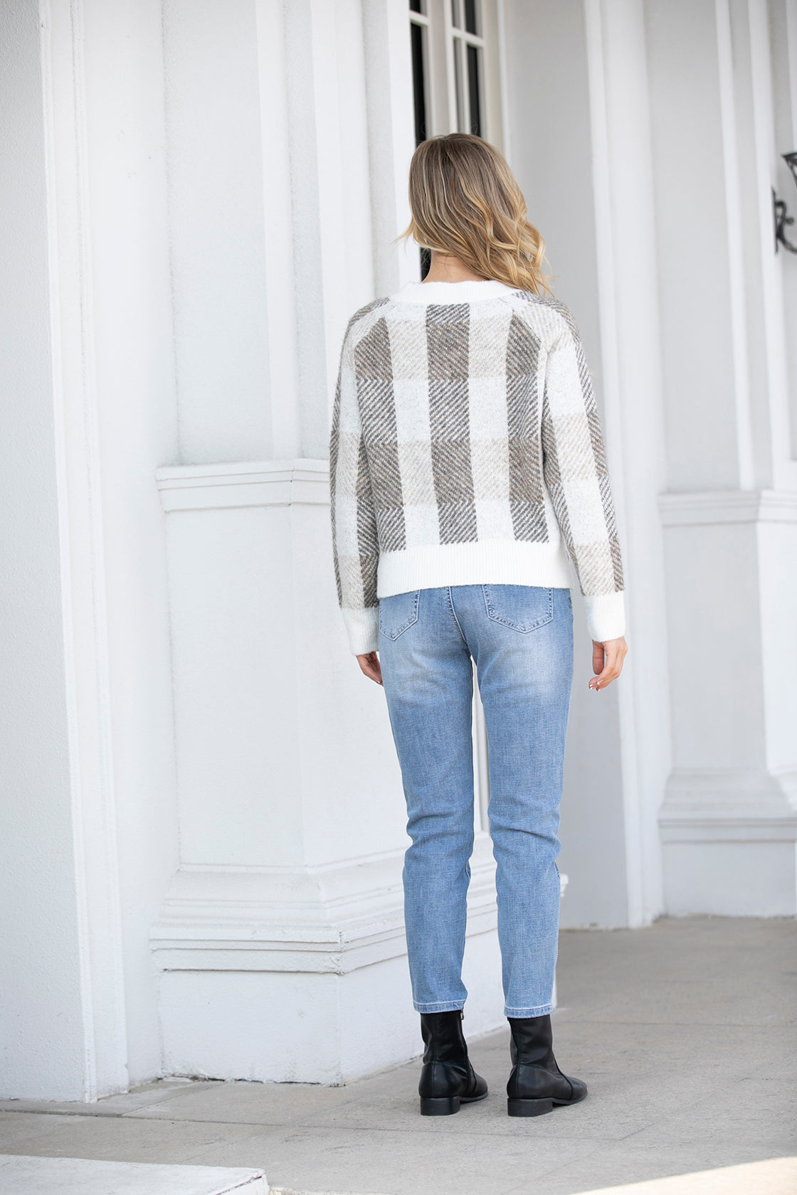 Crosshatch Delight Knitted Sweater