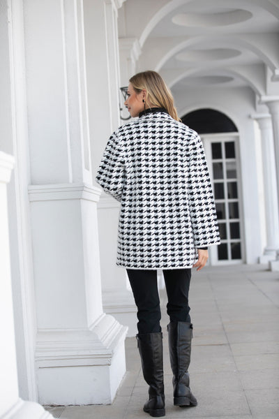 Houndstooth Jacket with Pockets