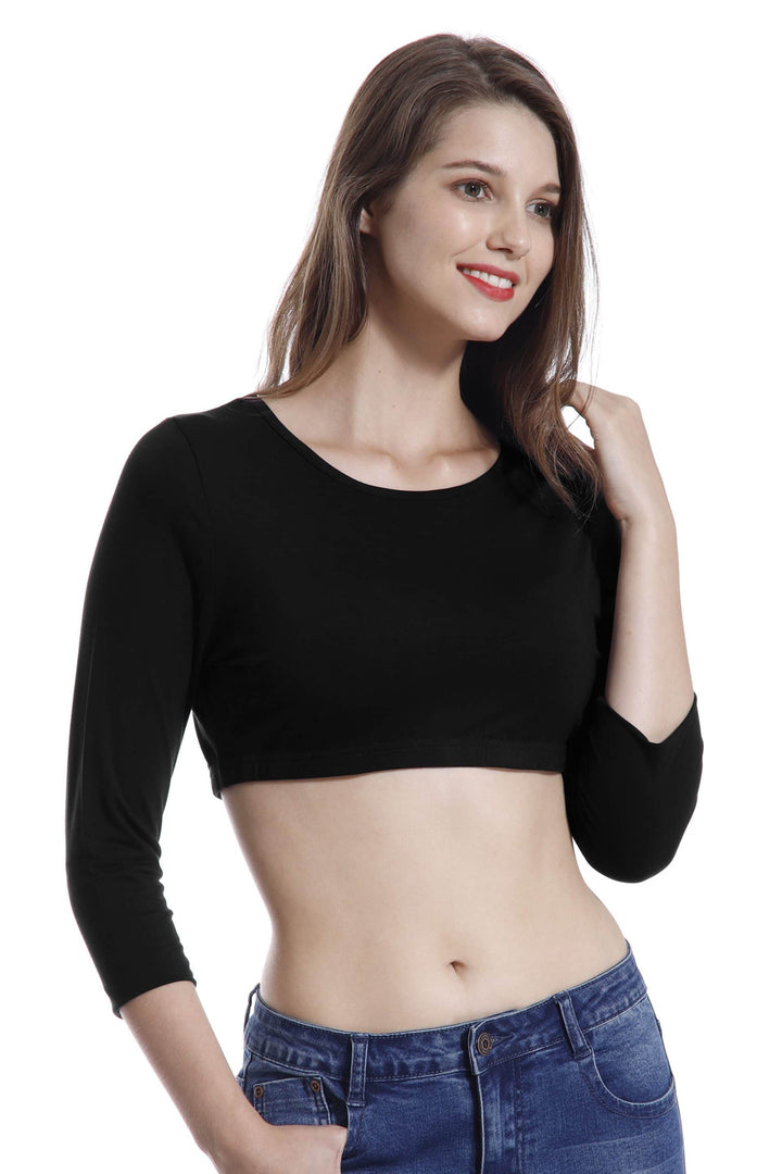 Bamboo 3/4 Sleeve Crop Top