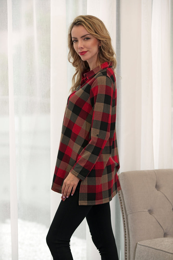 Checkered Button-Up Shirt