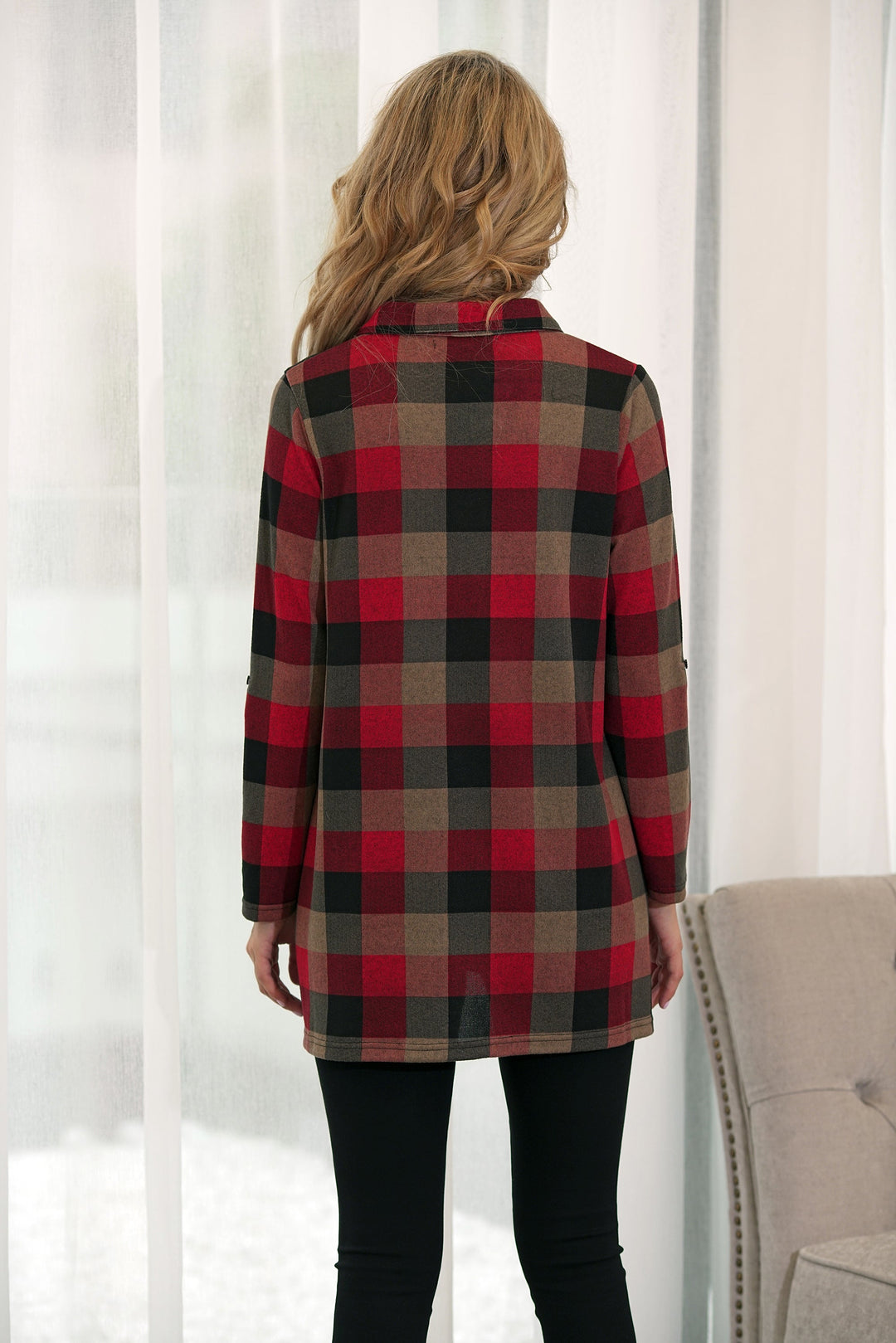 Checkered Button-Up Shirt