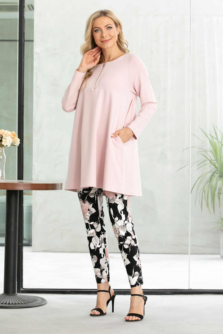 Bamboo Baby French Terry Tunic with Zipper and Pockets