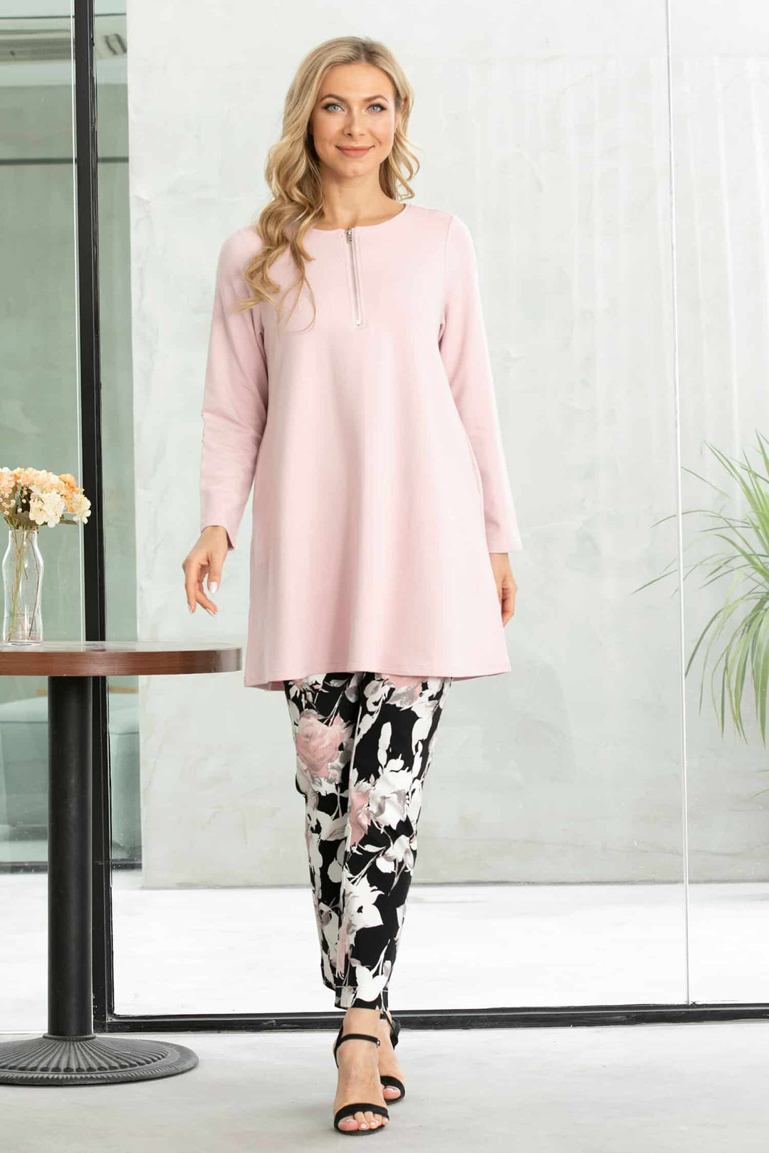 Bamboo Baby French Terry Tunic with Zipper and Pockets