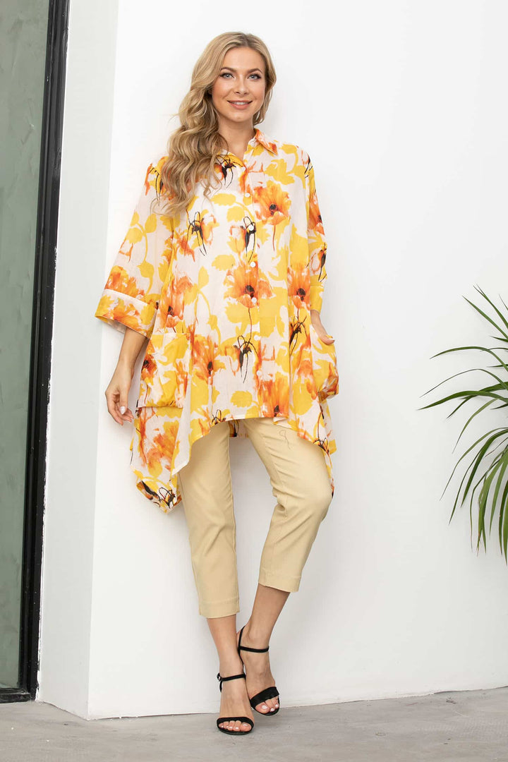 Peachy Cotton -Button up Top