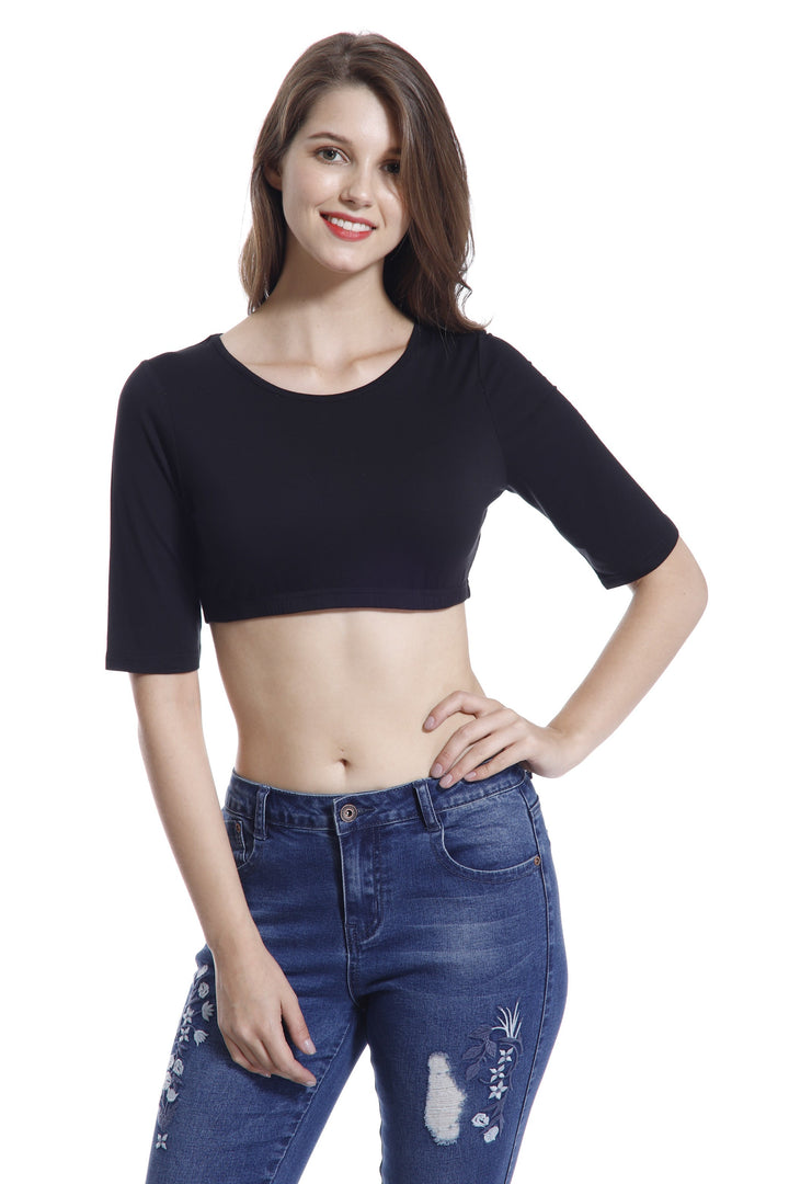 Short Sleeves Bamboo Crop Top