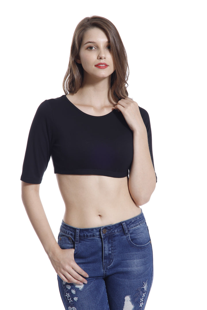 Short Sleeves Bamboo Crop Top