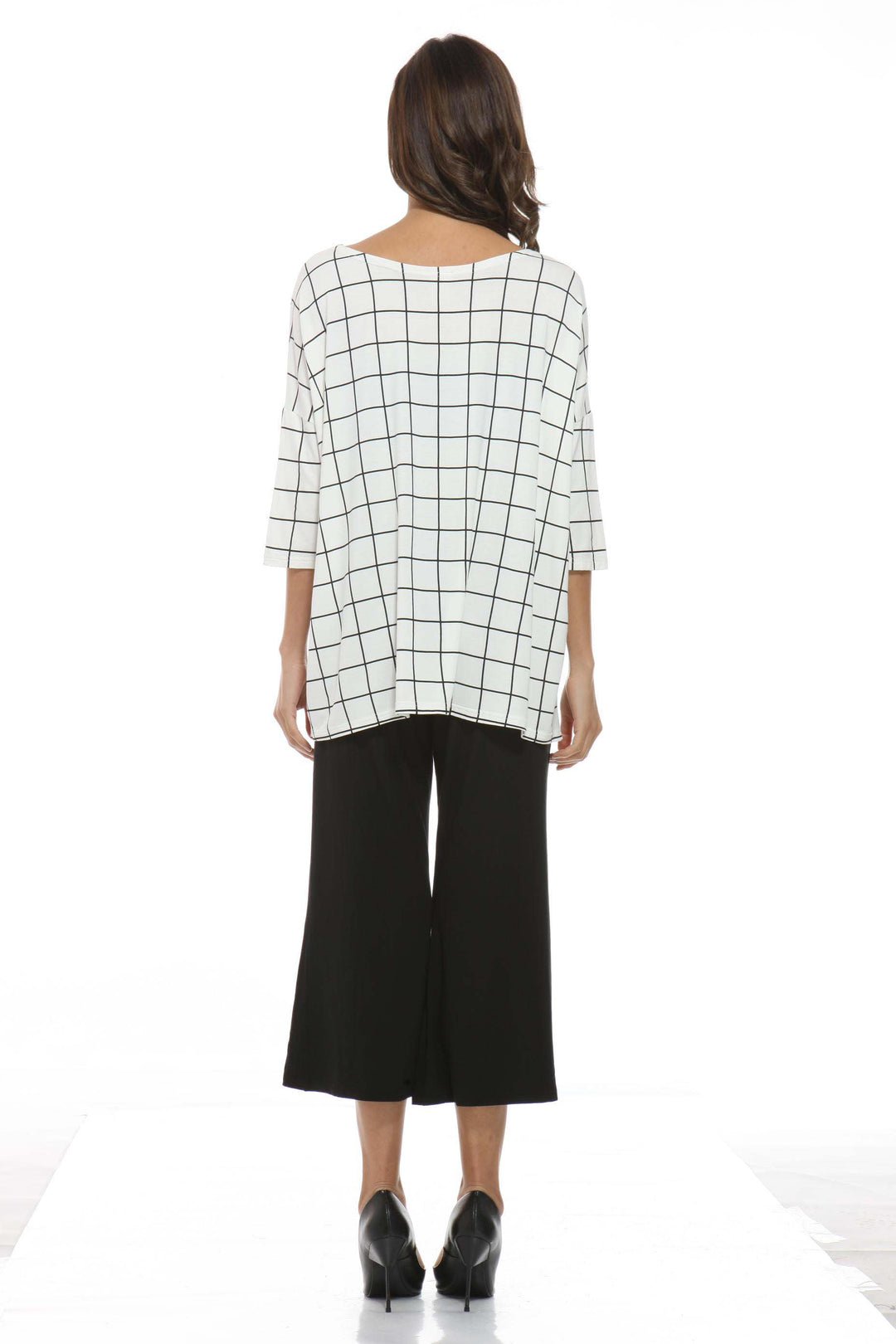 Bamboo Windowpane Checked Shell Top