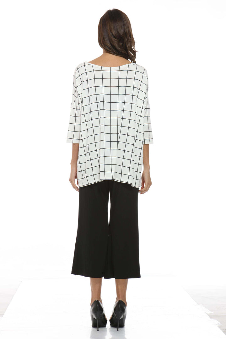 Bamboo Windowpane Checked Shell Top