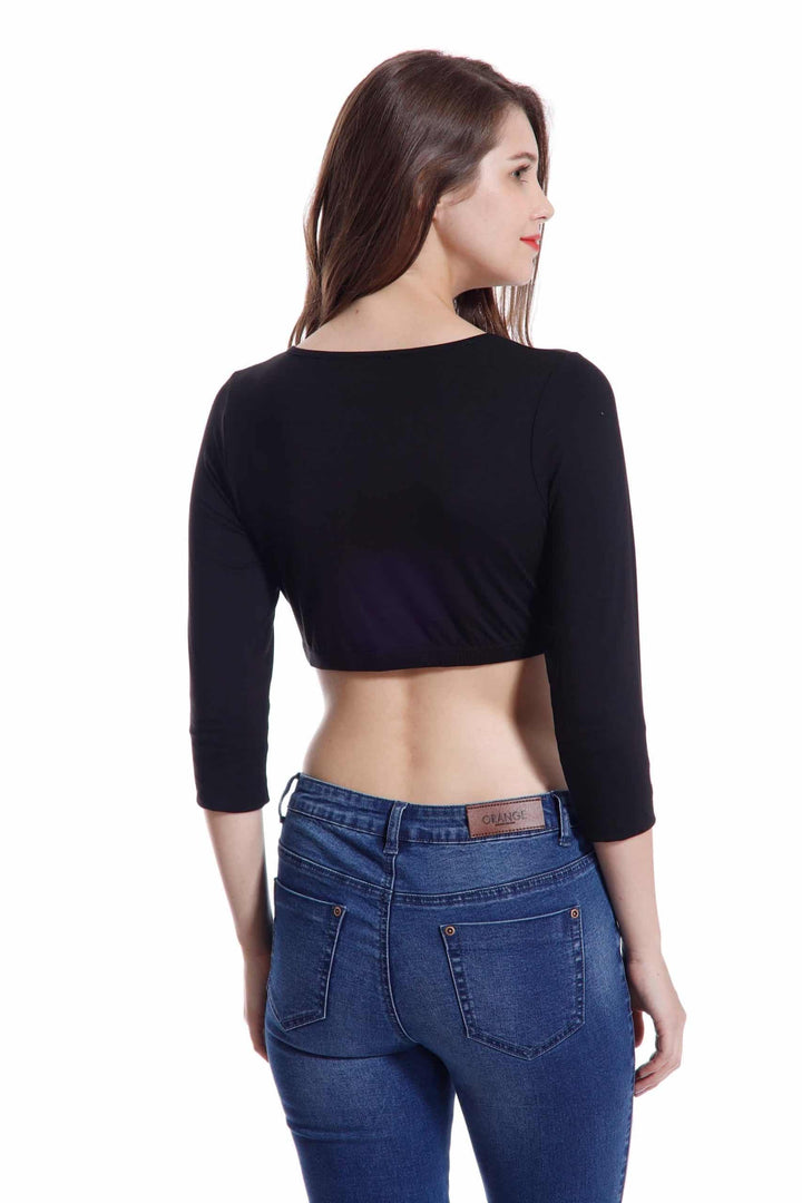 Bamboo 3/4 Sleeve Crop Top