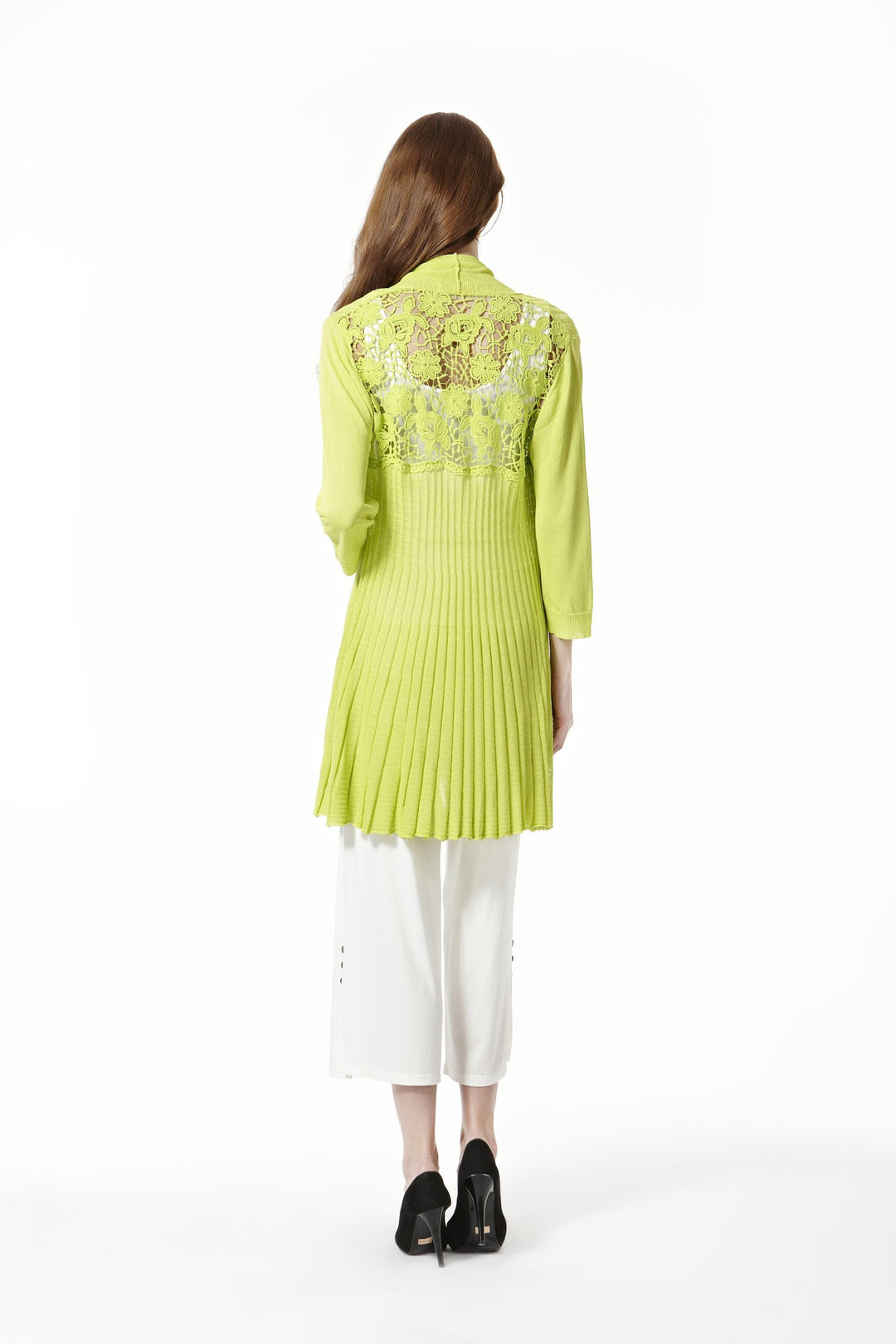 Knitted Cardigan with Lace Back