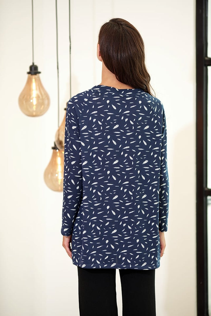 Abstract Winter Print Knit Top