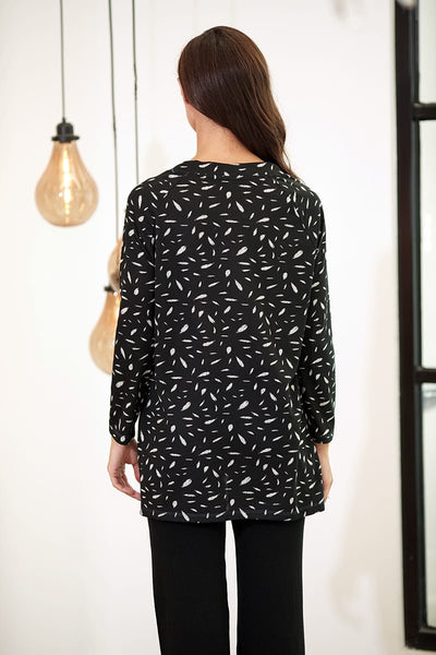Abstract Winter Print Knit Top