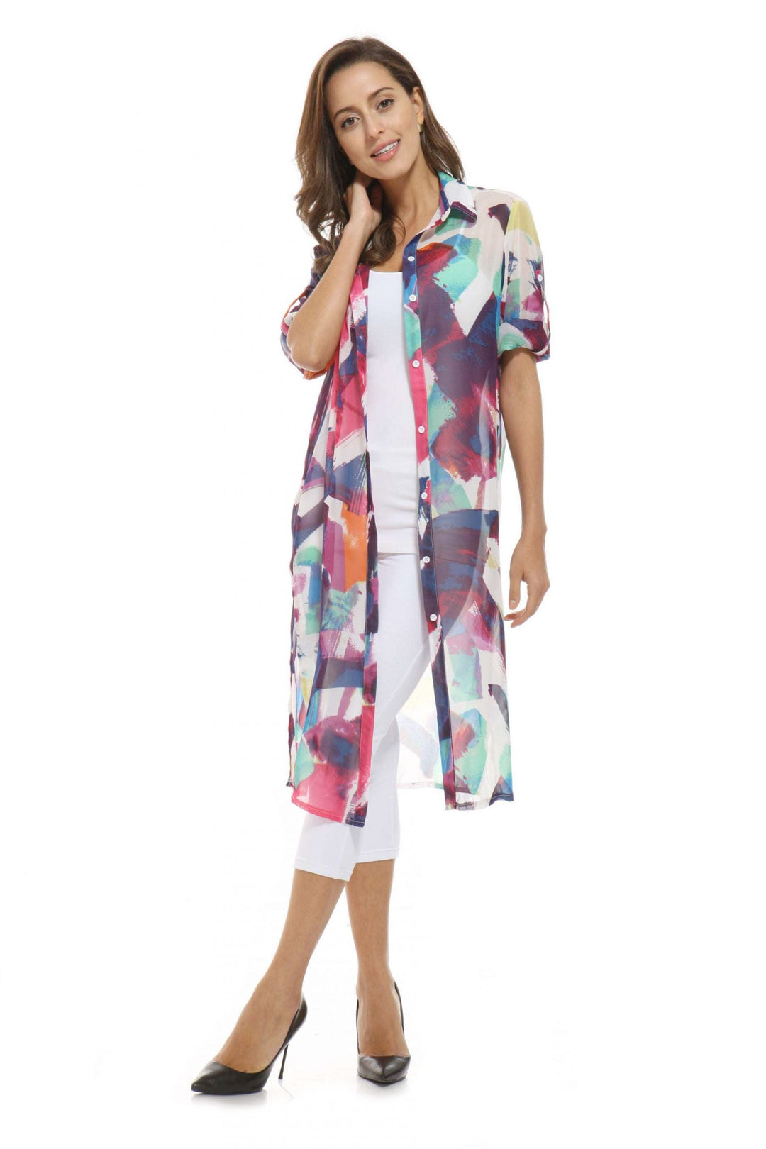 Abstract Purple Duster Chiffon