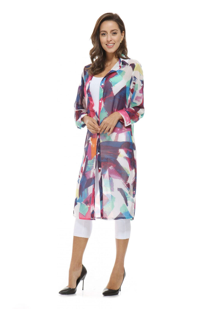Abstract Purple Duster Chiffon