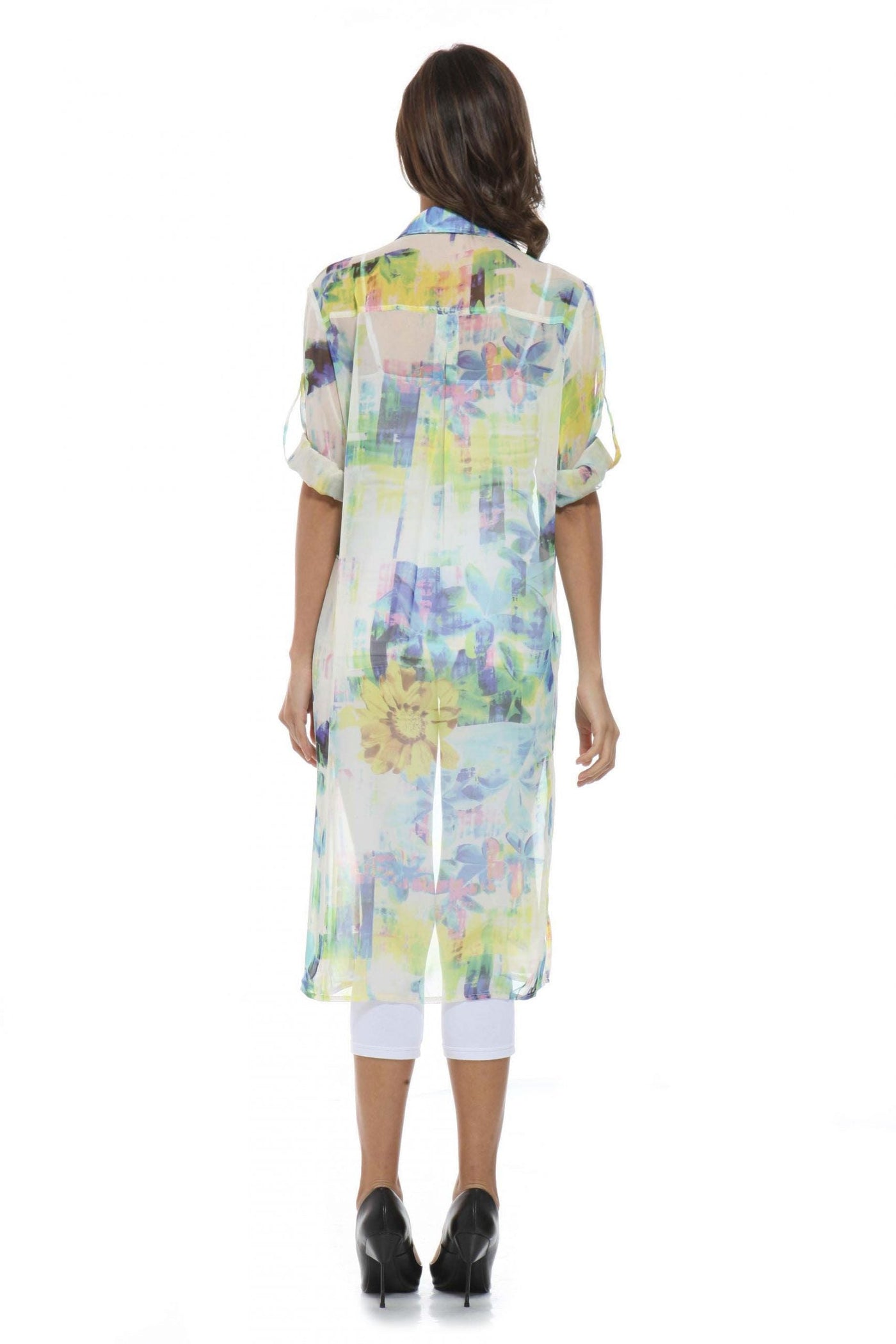 Floral Abstract Duster Chiffon
