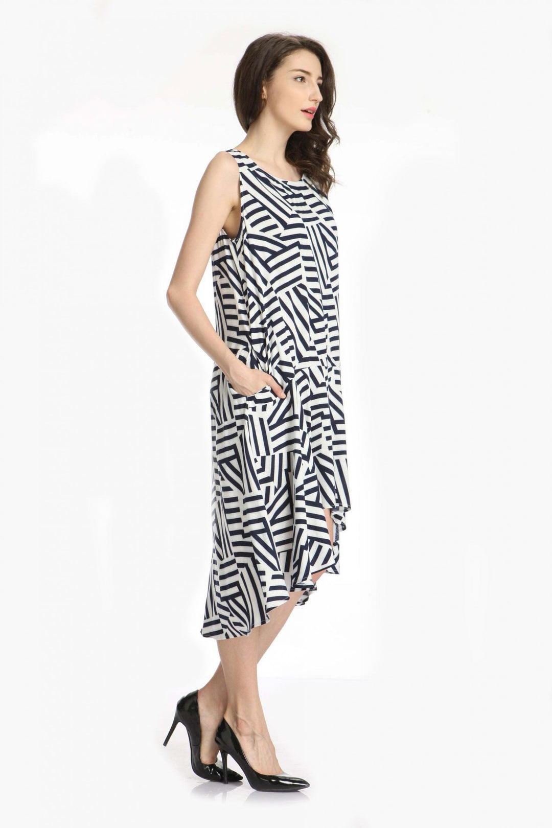 Sleeveless Swing Hi-Low Dress