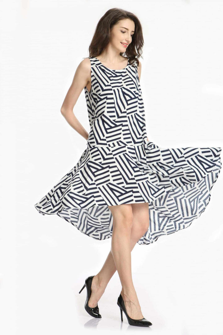 Sleeveless Swing Hi-Low Dress