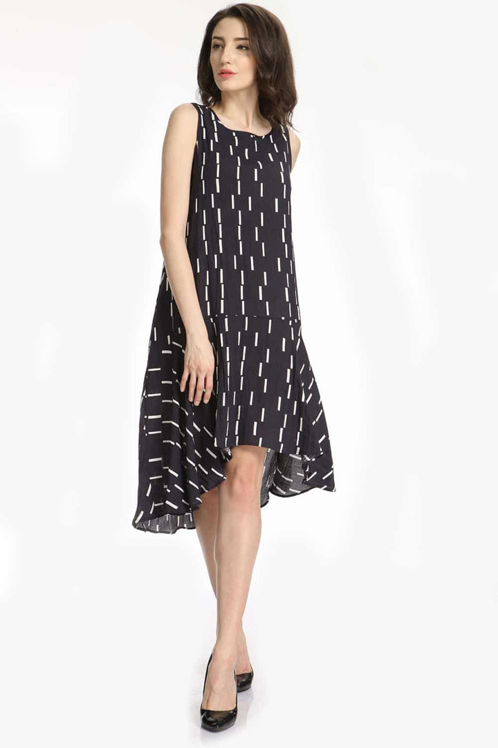 Sleeveless Swing Hi-Lo Dress