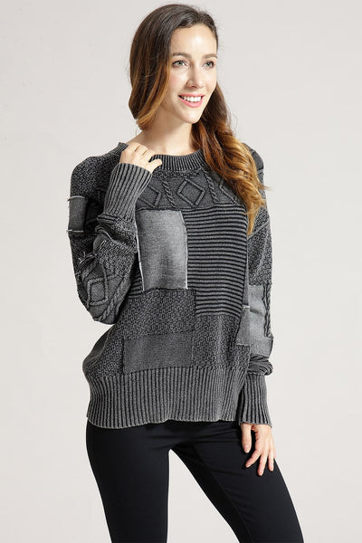 Asymmetrical Denim Sweater