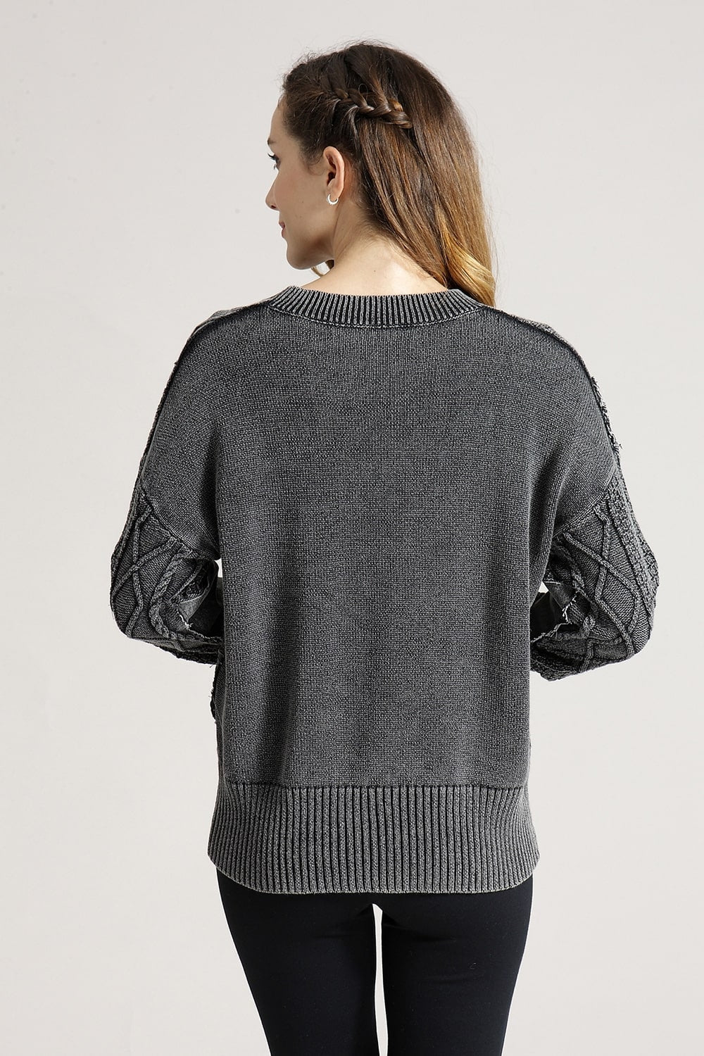 Asymmetrical Denim Sweater