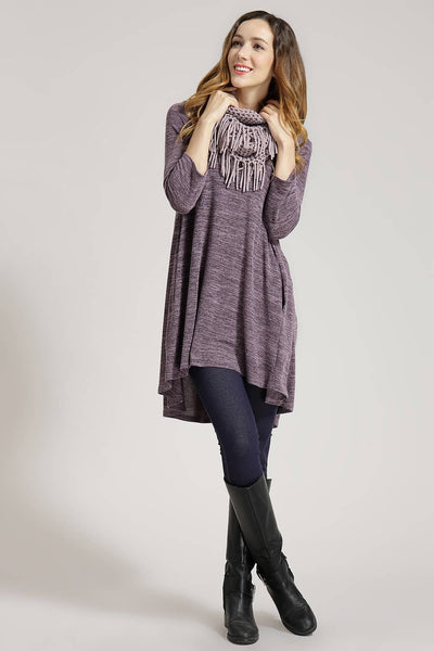 Mélange Tunic with Scarf