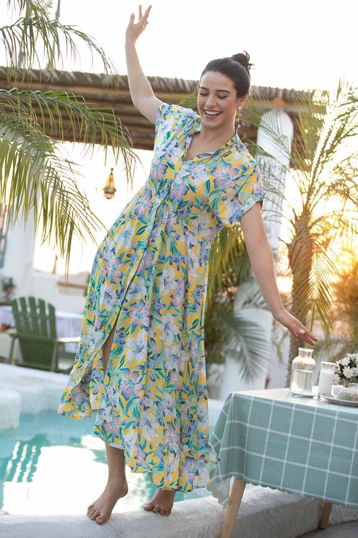 Button Up Floral Dress