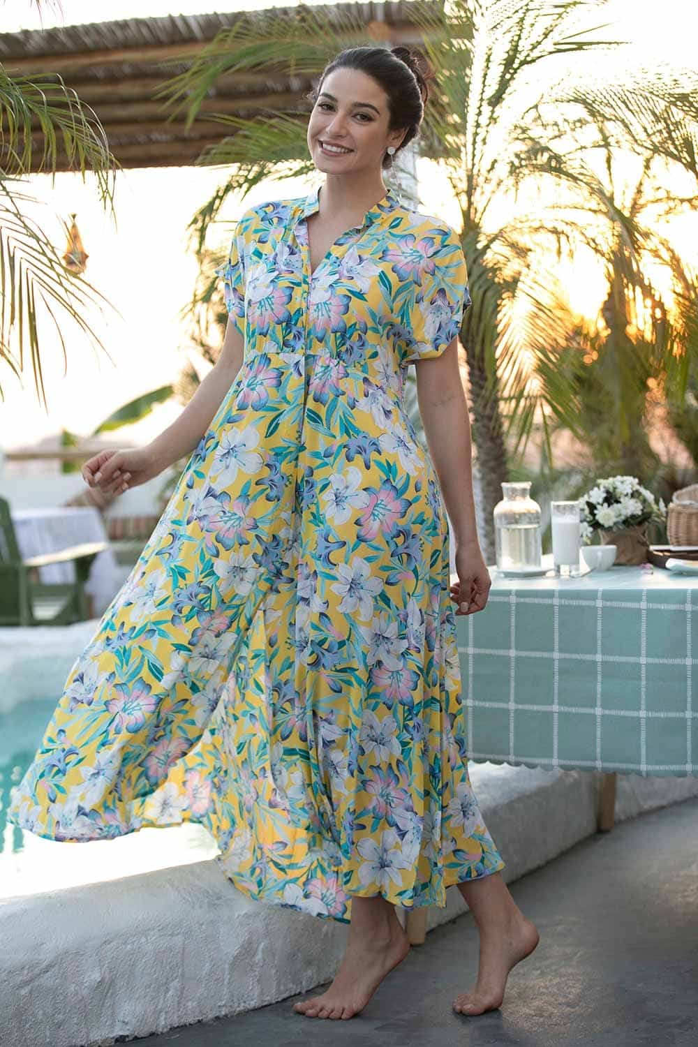 Button Up Floral Dress