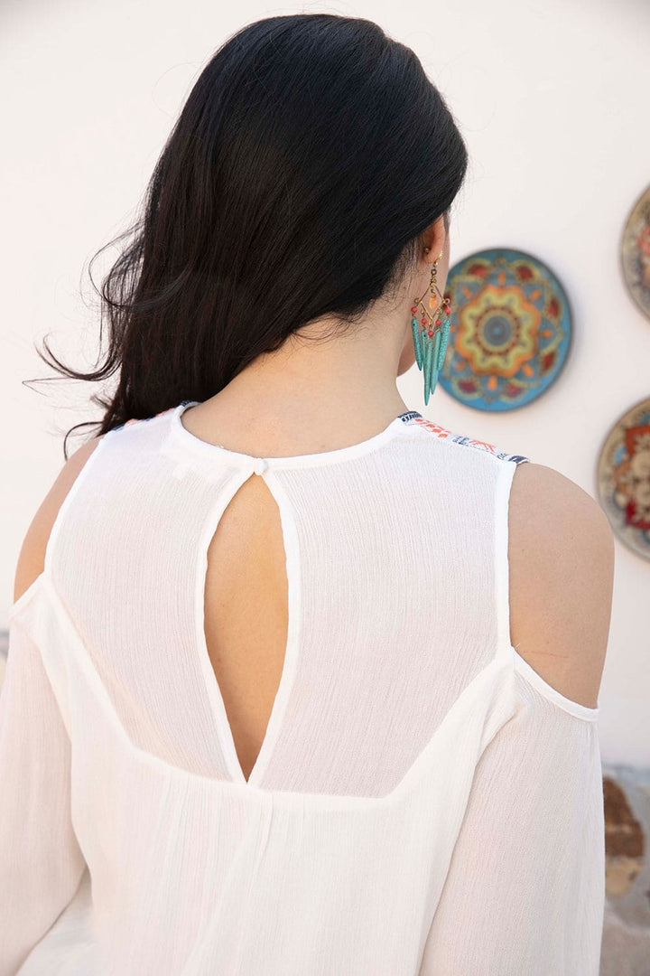Embroidered Off Shoulder Top