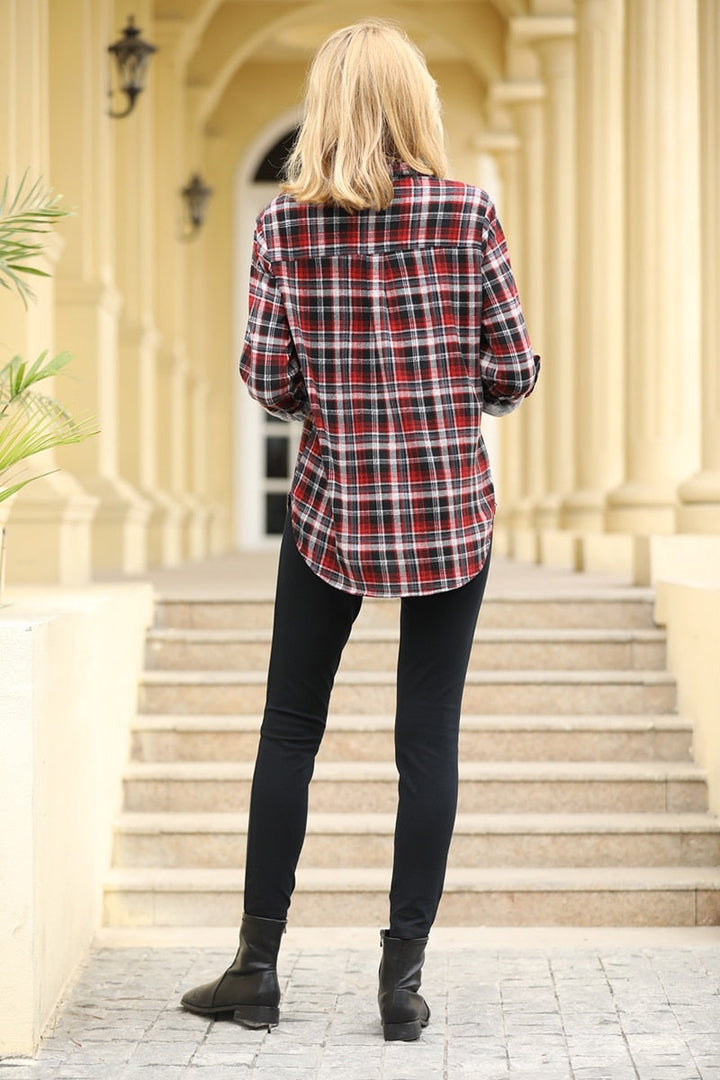 Checkered Shirt with Roll-Up Sleeve