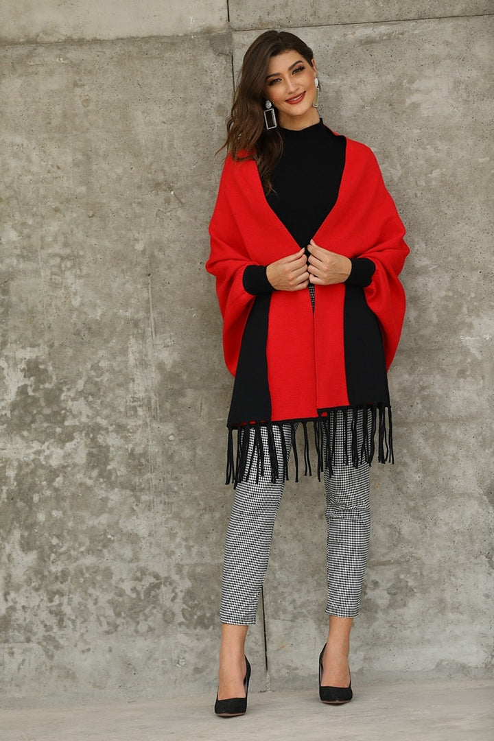 Reversible Shawl With Sleeve