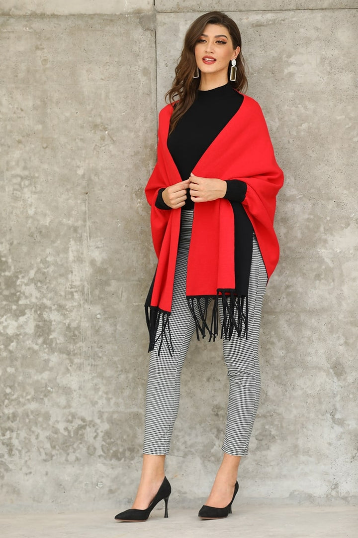 Reversible Shawl With Sleeve