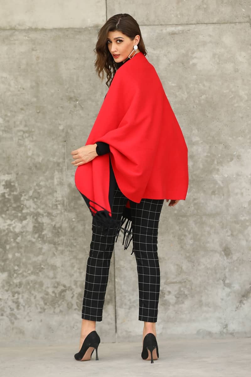 Reversible Shawl With Sleeve