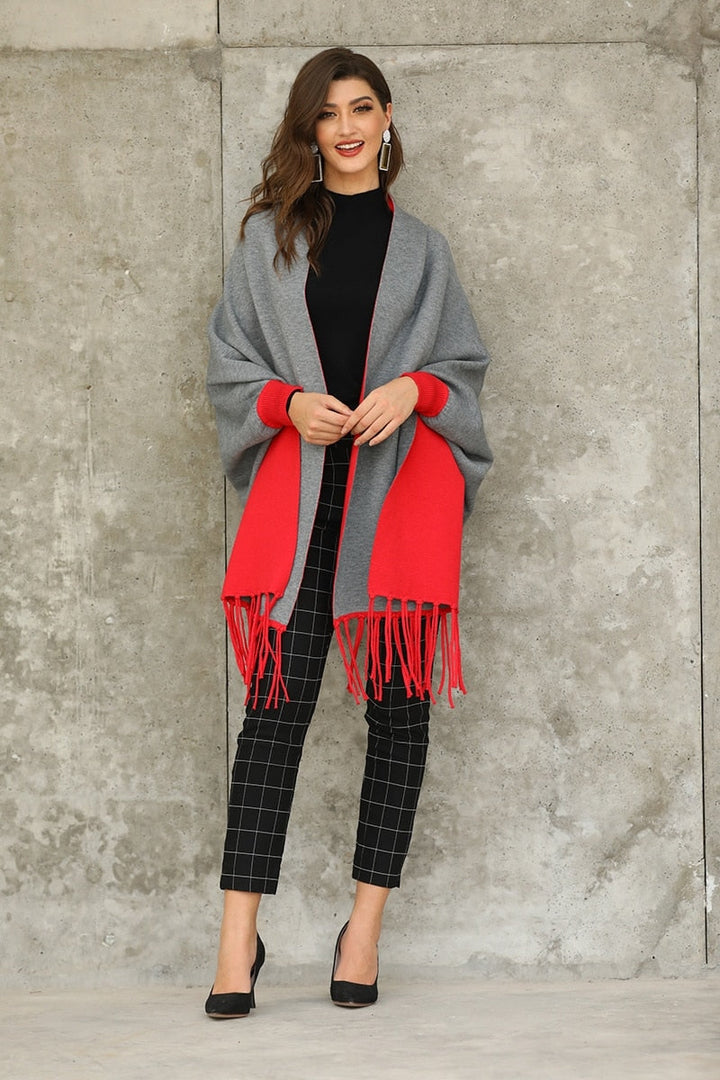 Reversible Shawl With Sleeve