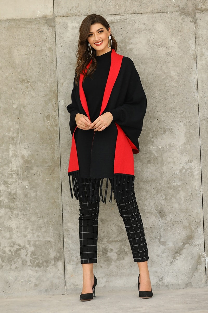 Reversible Shawl With Sleeve