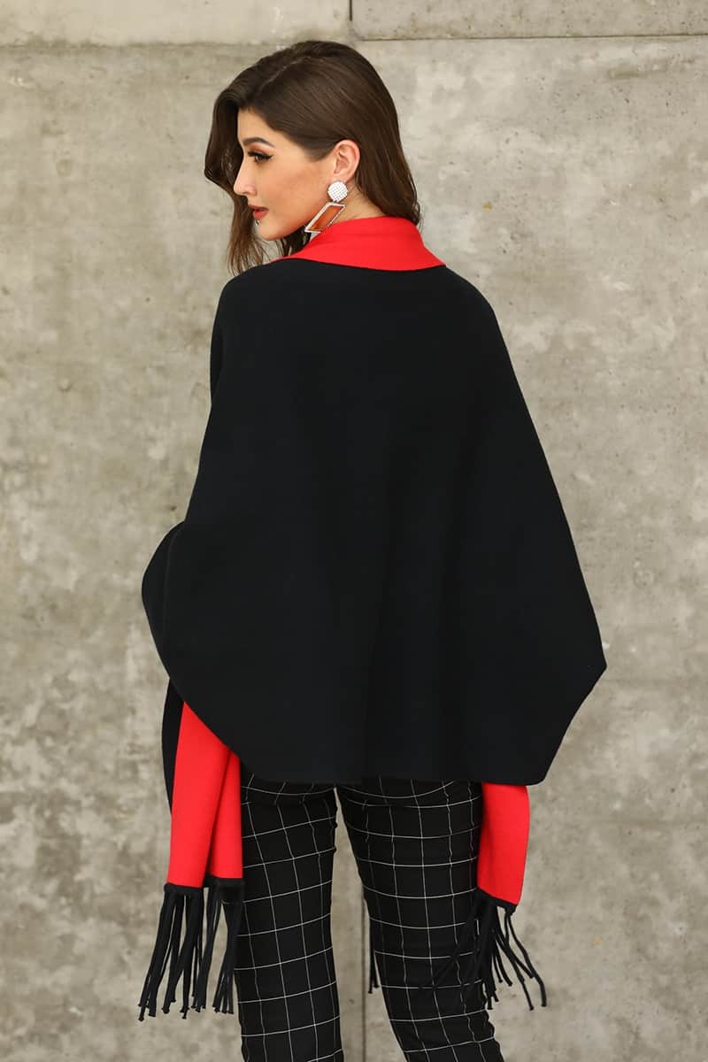 Reversible Shawl With Sleeve