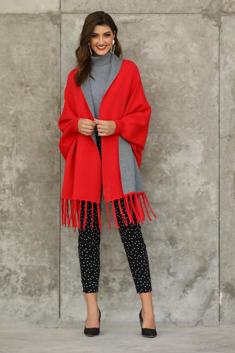 Reversible Shawl With Sleeve