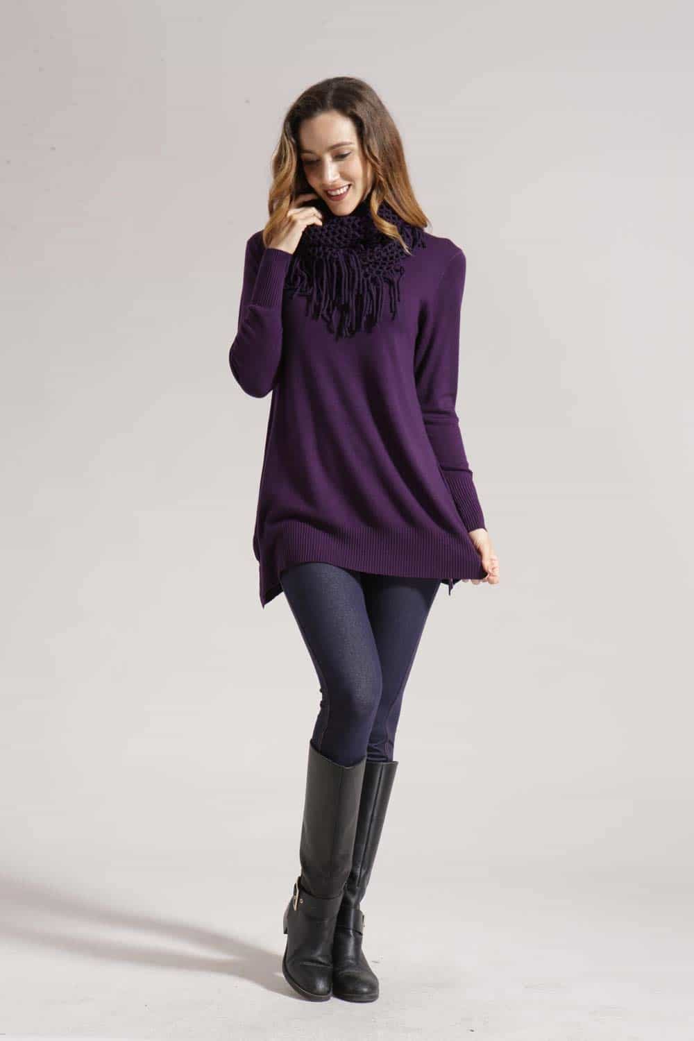 Cashmere Feel Side Slit Tunic