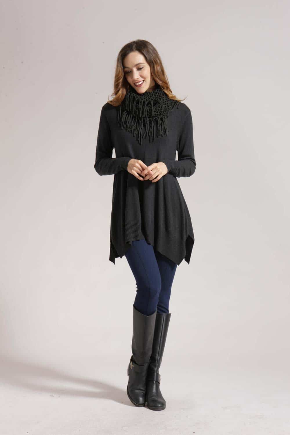 Cashmere Feel Side Slit Tunic