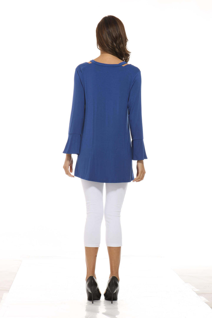 Bamboo Cut Out Shoulder Top